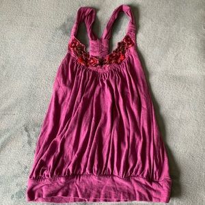 Free People Embroidered Tank Top